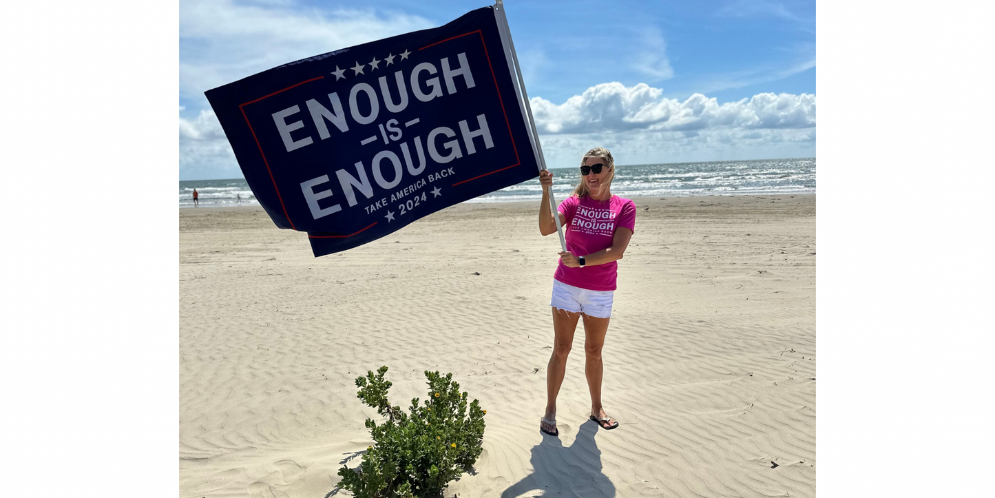 Enough Is Enough Flag Take America Back Blue Standard 2-Ply and Heavy Duty 3-Ply Flag