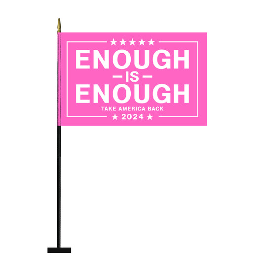 Enough Is Enough TAKE AMERICA BACK Pink Flag - Heavy Duty 3-Ply Flag